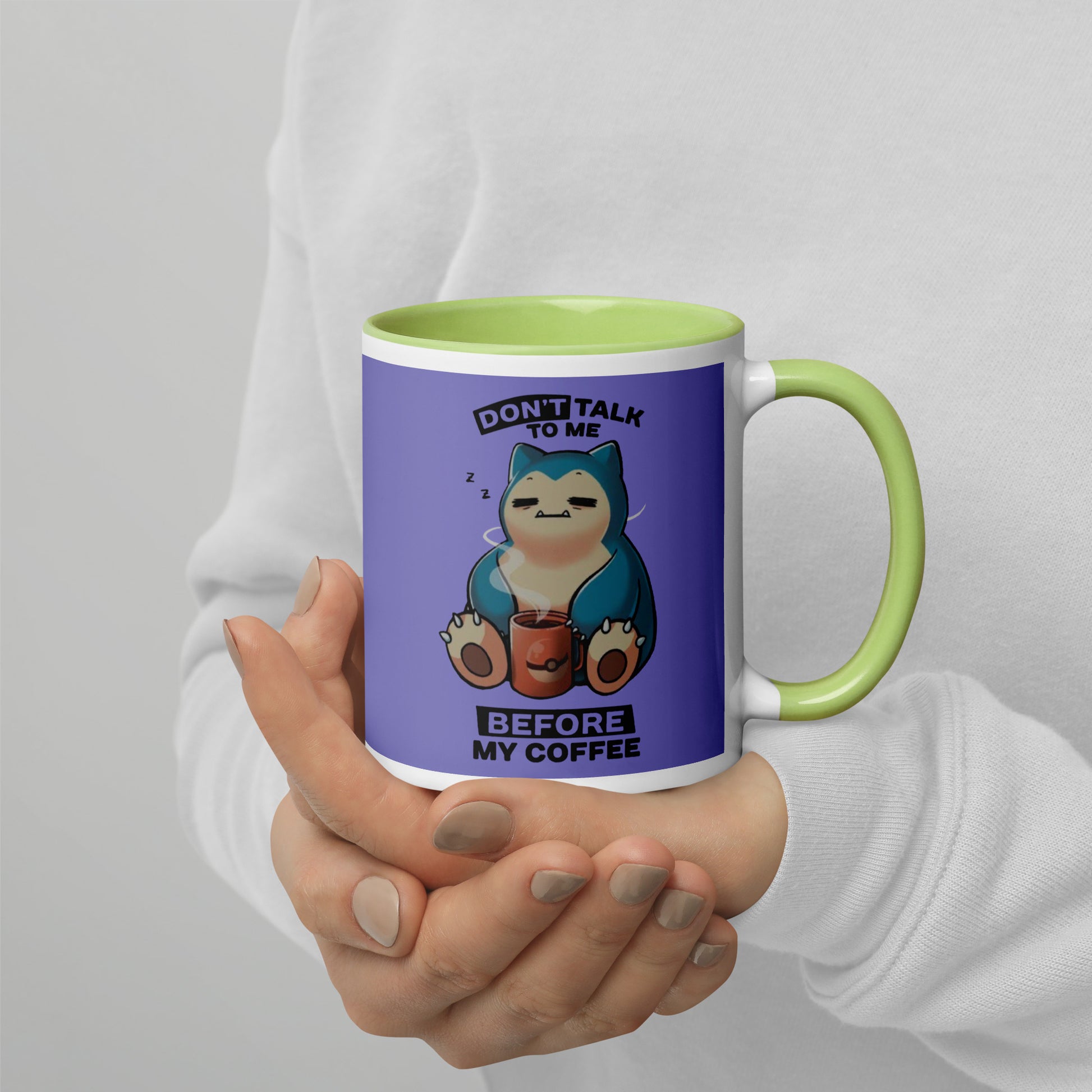 Mug with Color Inside snorlax coffee DrinkandArt