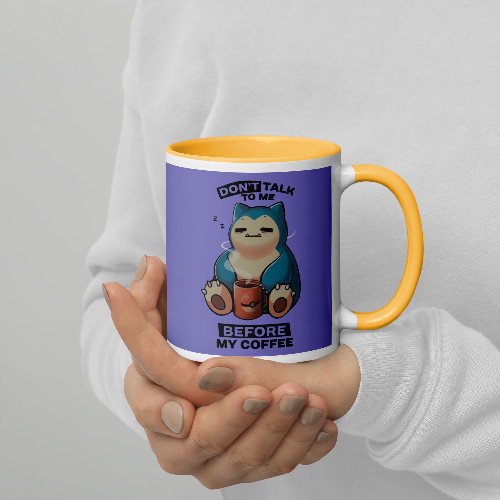 Mug with Color Inside snorlax coffee DrinkandArt