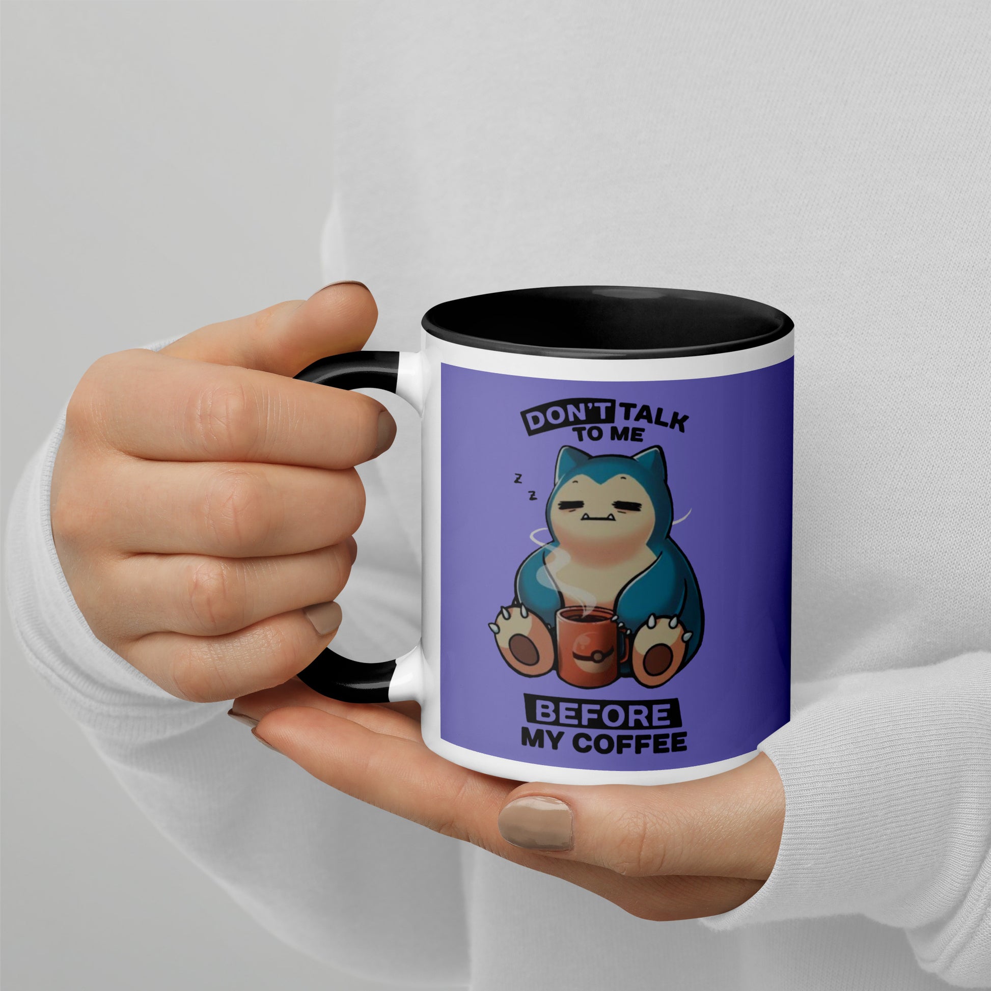 Mug with Color Inside snorlax coffee DrinkandArt