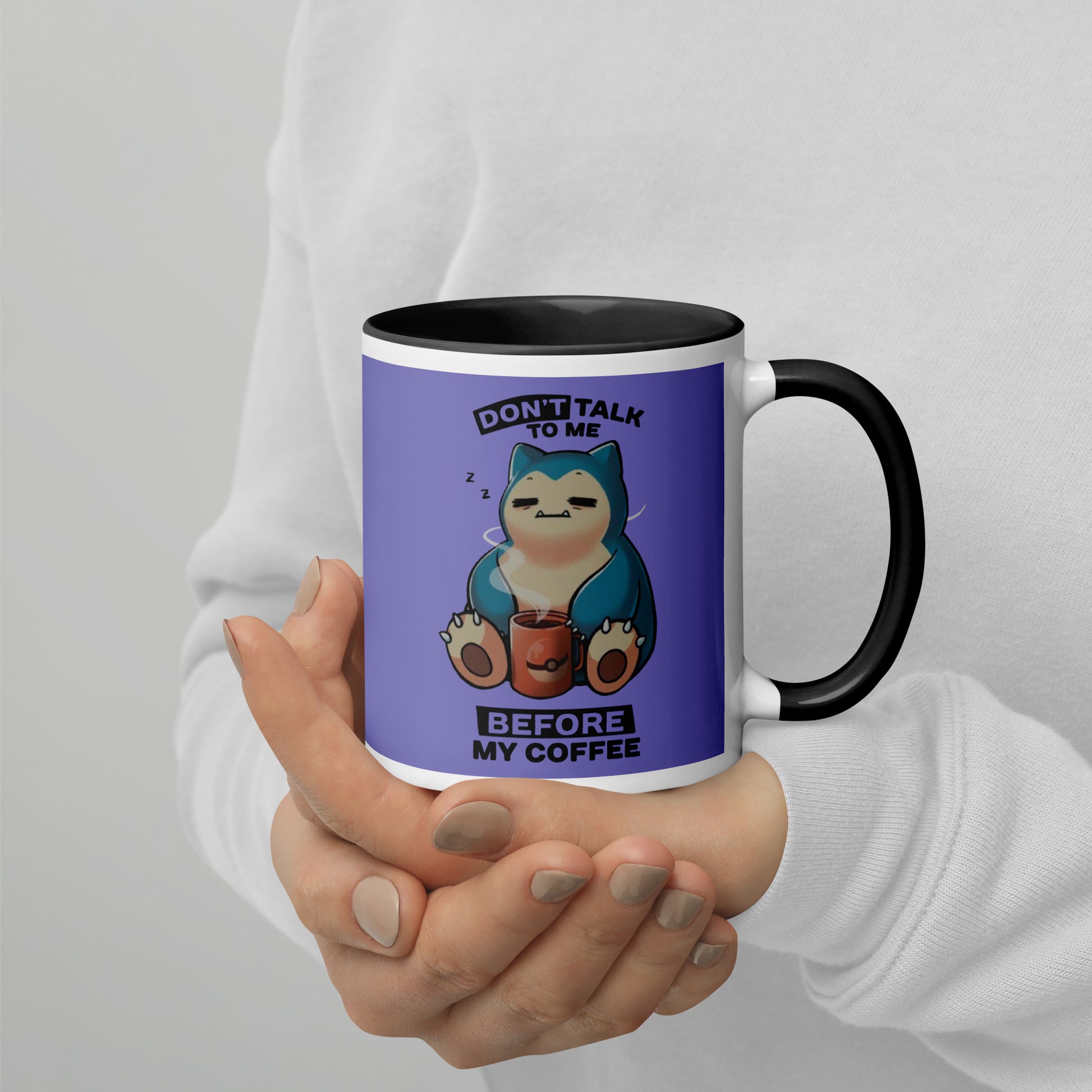 Mug with Color Inside snorlax coffee DrinkandArt