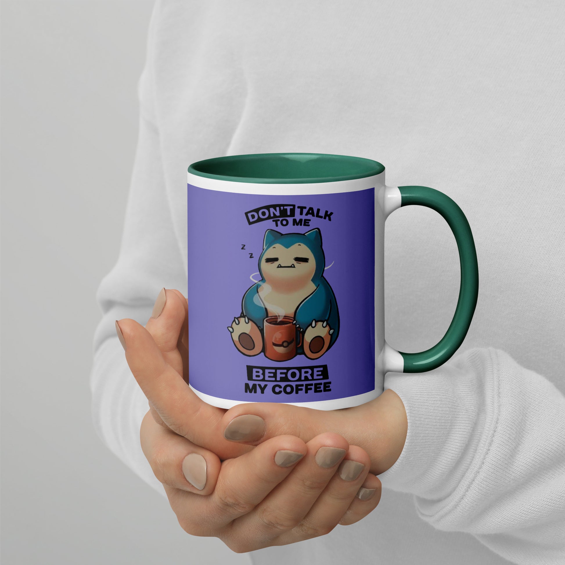 Mug with Color Inside snorlax coffee DrinkandArt