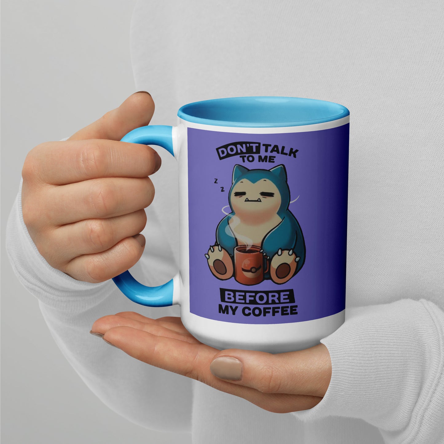 Mug with Color Inside snorlax coffee DrinkandArt