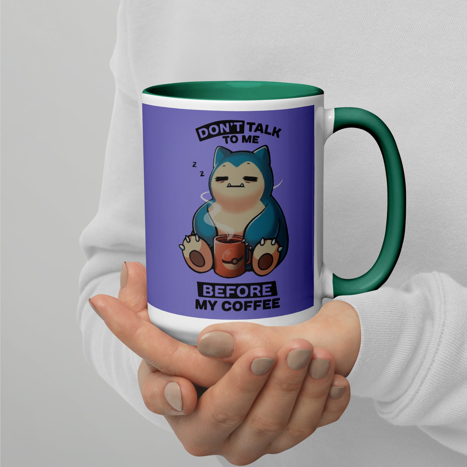 Mug with Color Inside snorlax coffee DrinkandArt