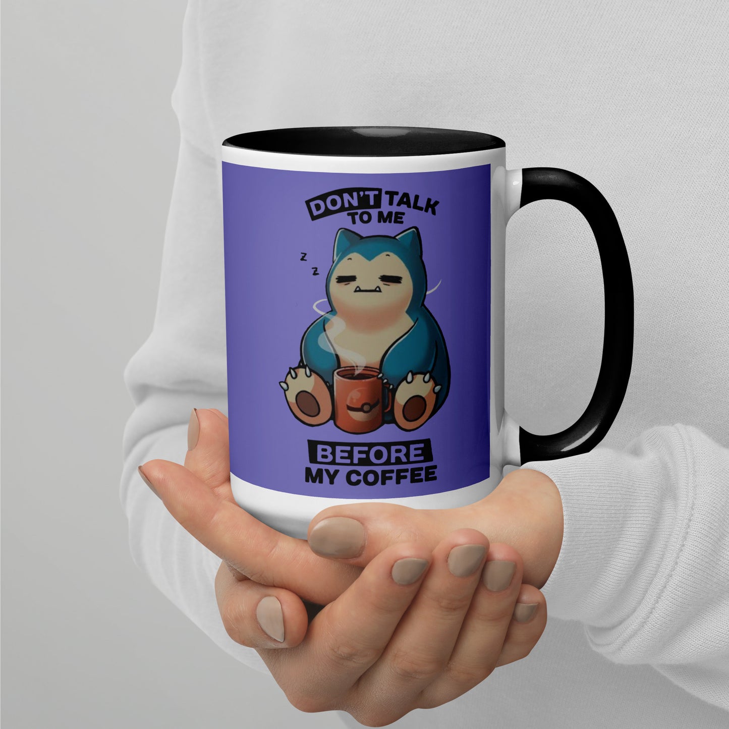 Mug with Color Inside snorlax coffee DrinkandArt