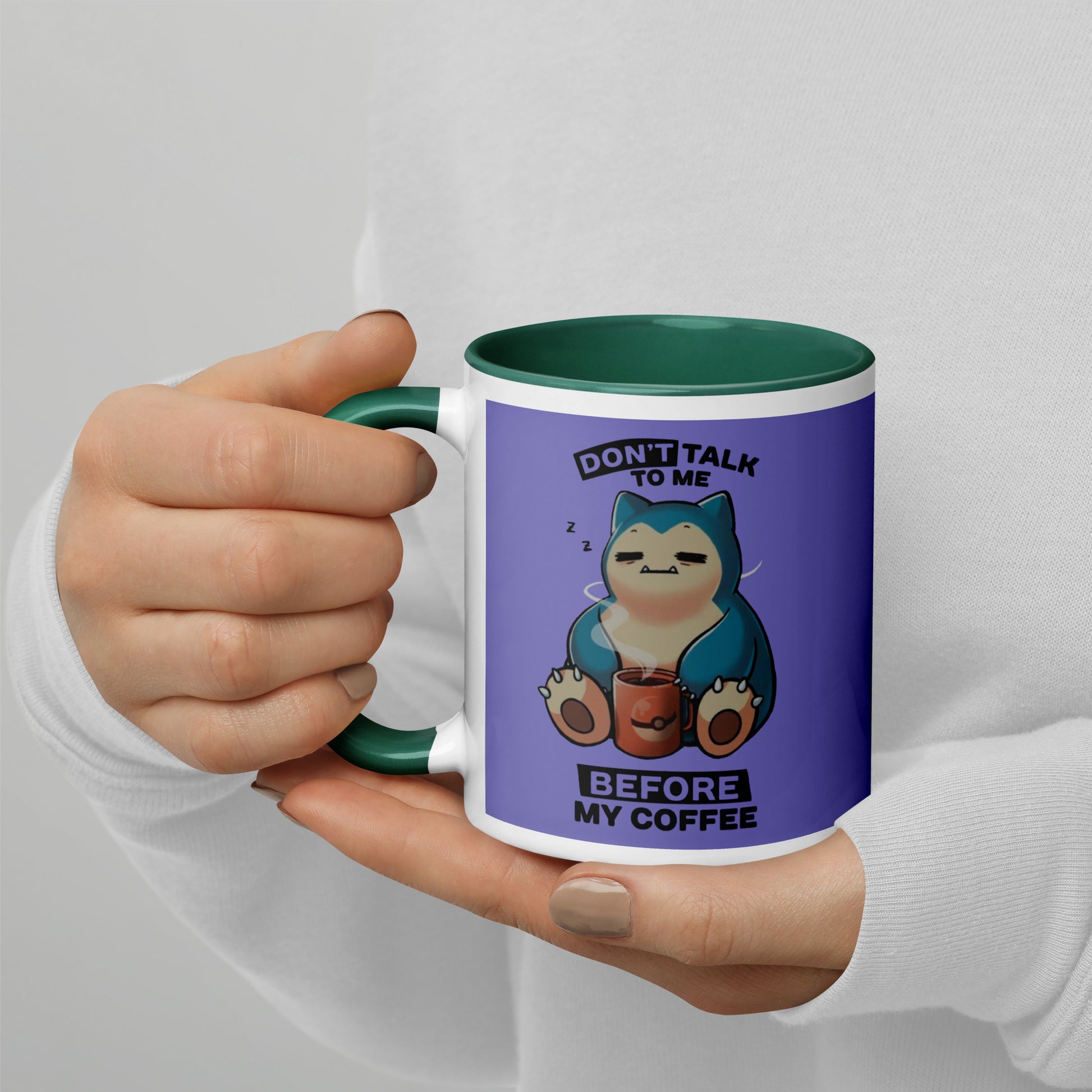 Mug with Color Inside snorlax coffee DrinkandArt