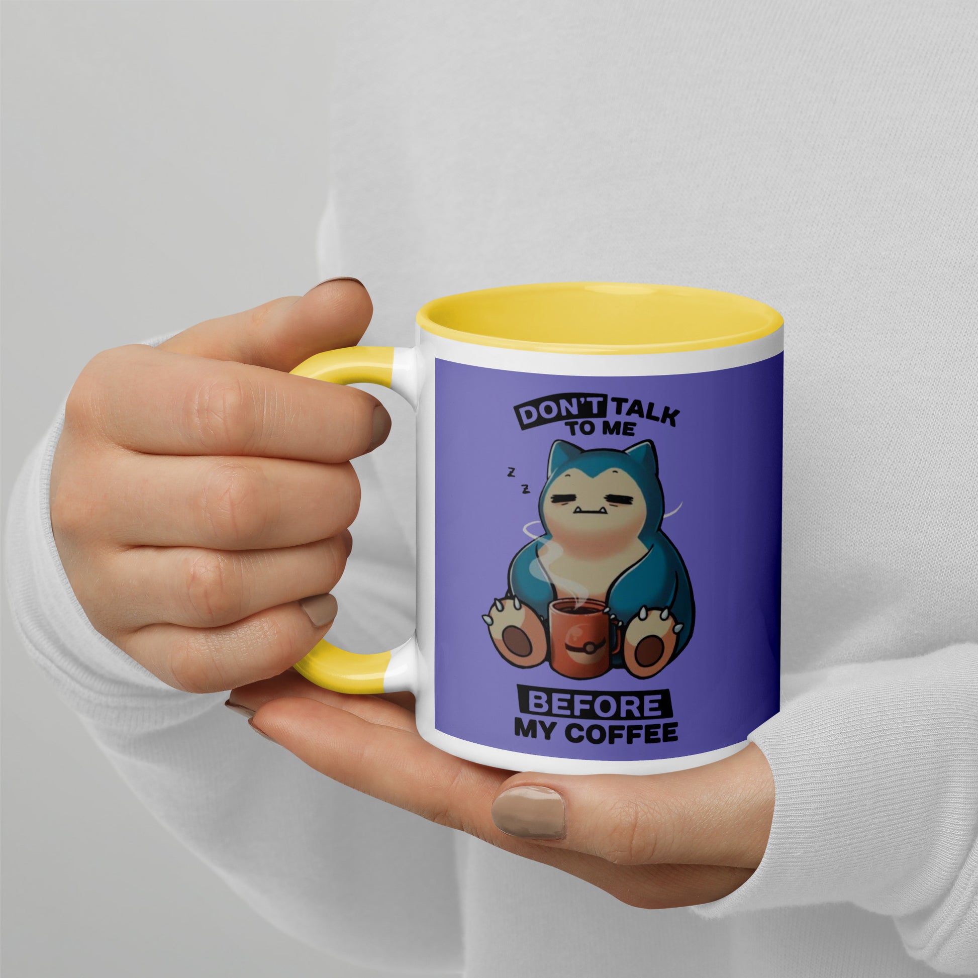 Mug with Color Inside snorlax coffee DrinkandArt