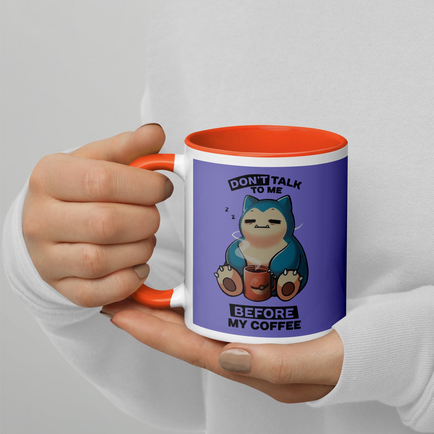 Mug with Color Inside snorlax coffee DrinkandArt