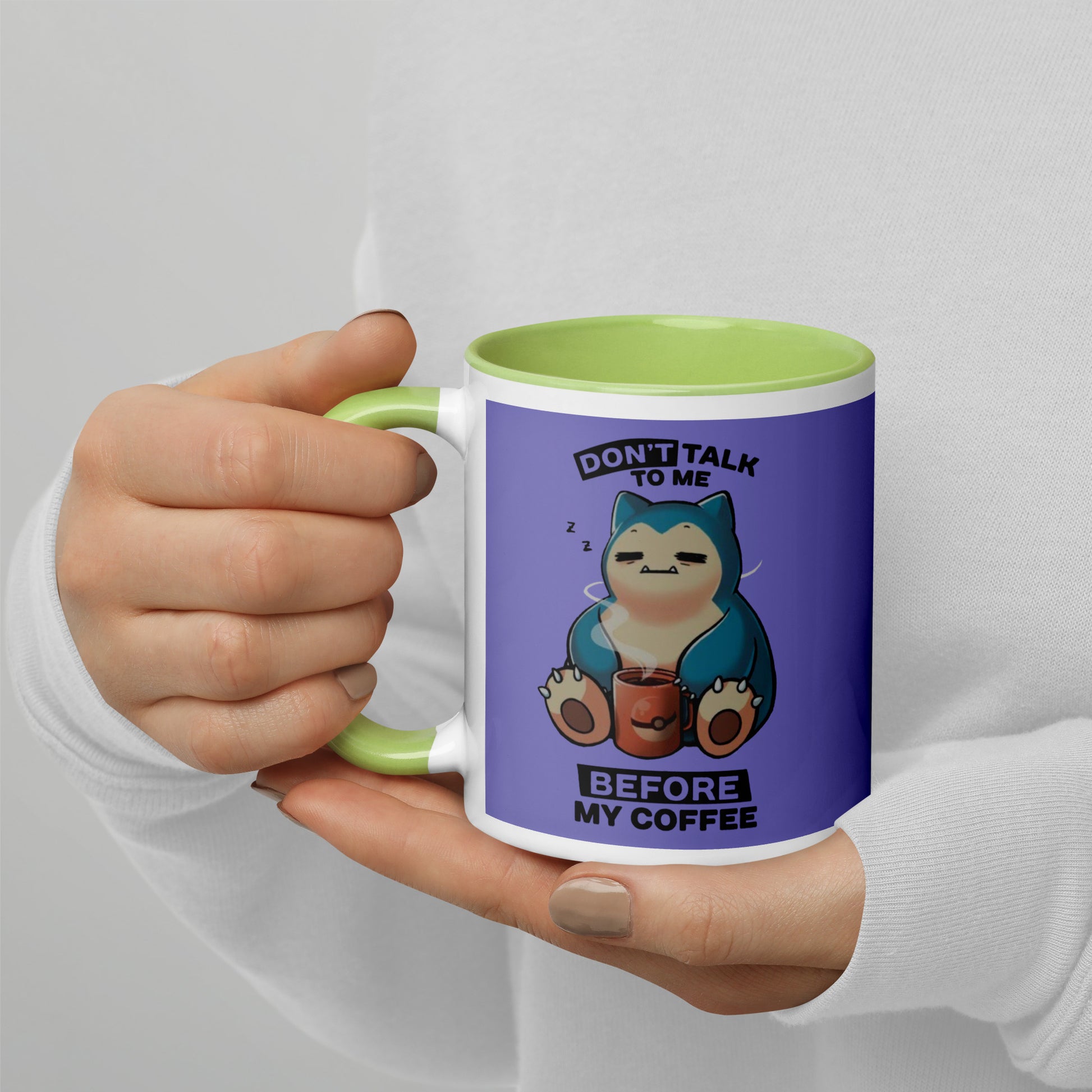 Mug with Color Inside snorlax coffee DrinkandArt