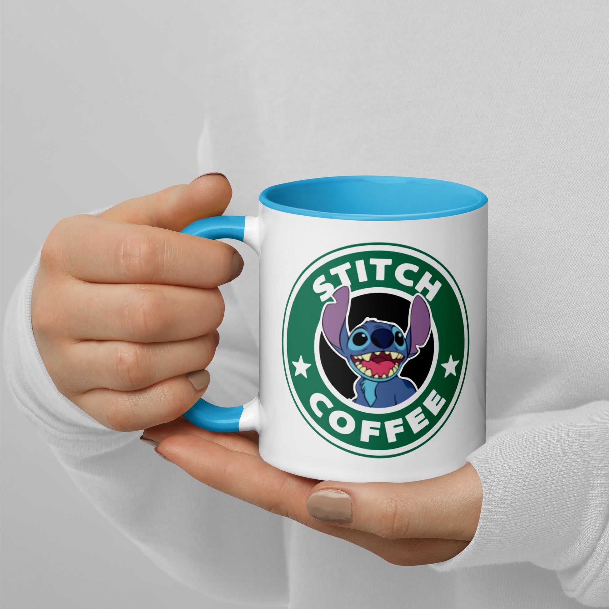 Mug with Color Inside stitch coffee DrinkandArt