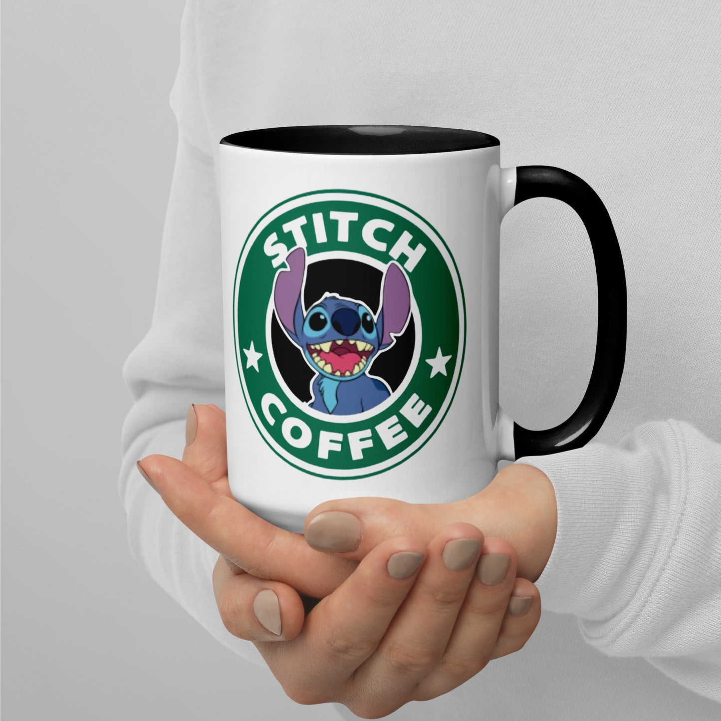 Mug with Color Inside stitch coffee DrinkandArt