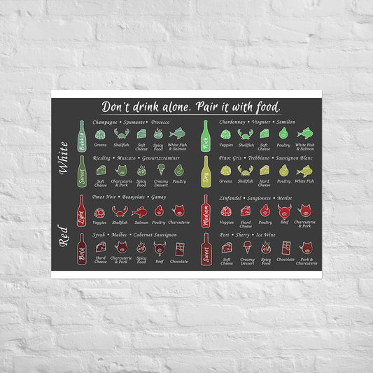 Poster pop chart Don't drink alone Pair it with Food DrinkandArt