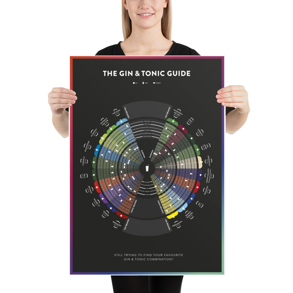 Poster pop chart The Gin & Tonic Guide DrinkandArt