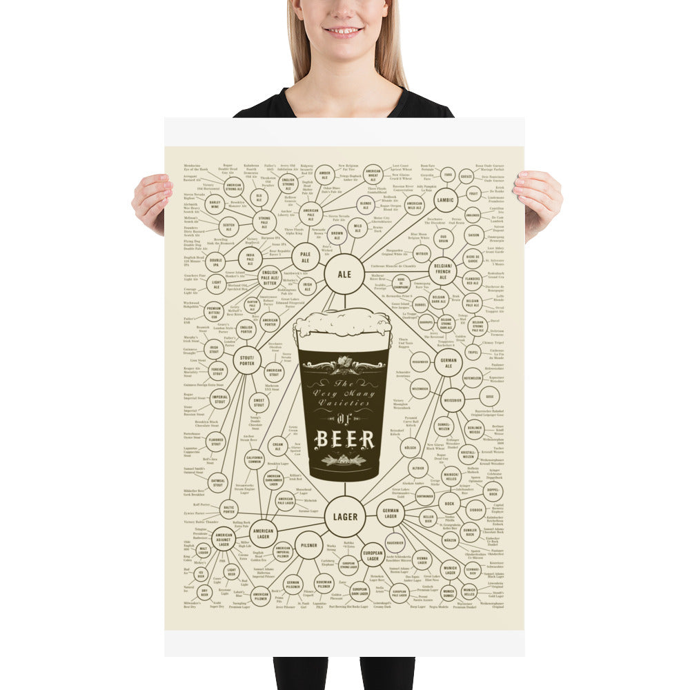 Poster pop chart Varieties of Beer DrinkandArt