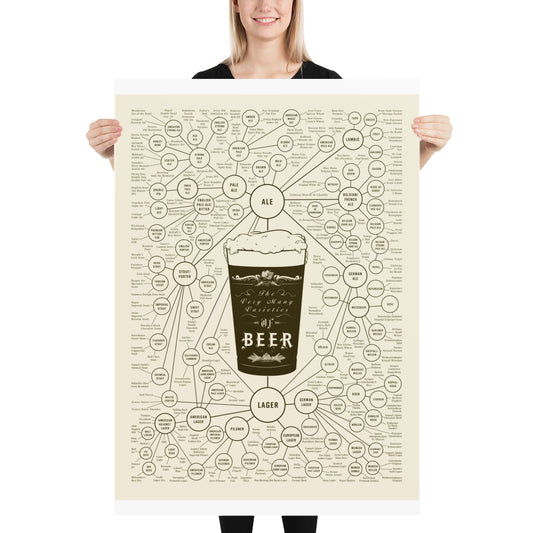 Poster pop chart Varieties of Beer DrinkandArt