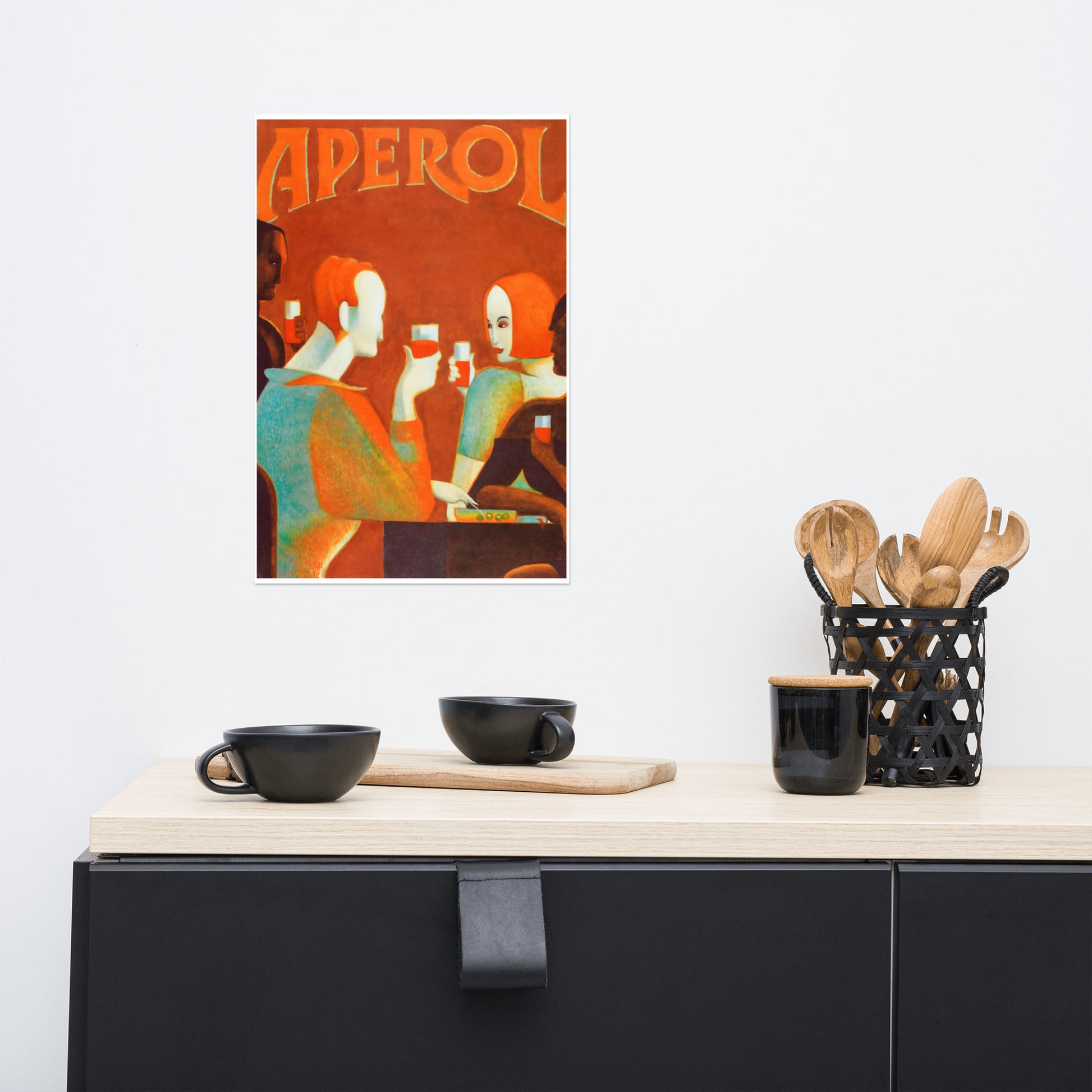 Poster vintage aperol couple at the table DrinkandArt