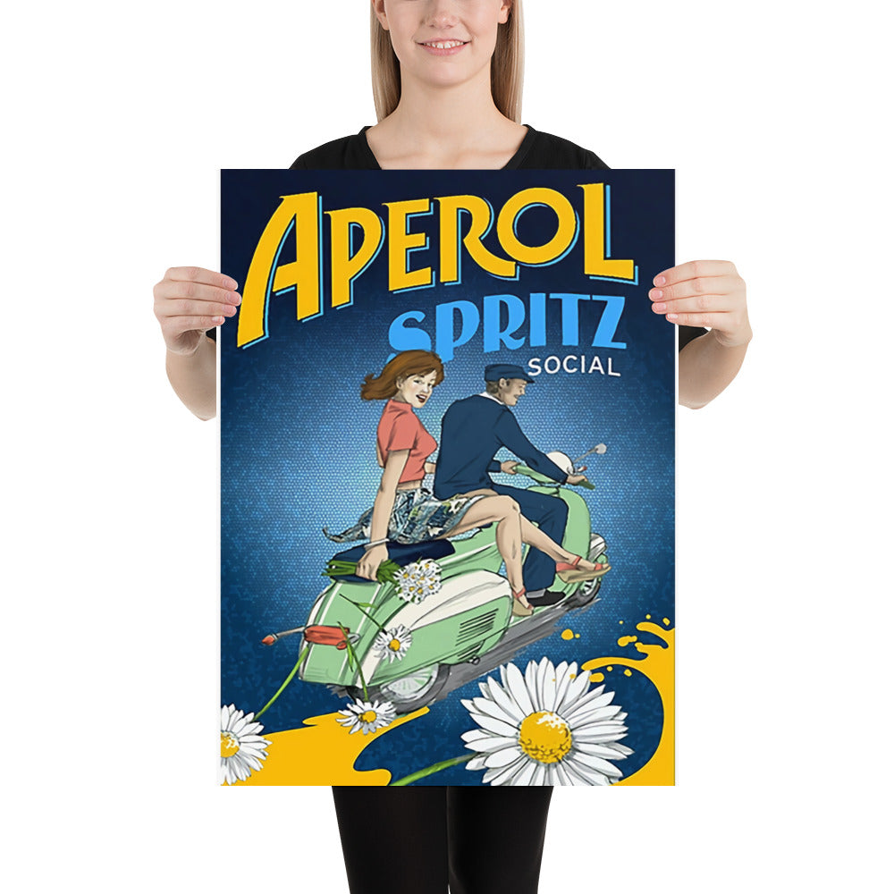 Poster vintage aperol spritz vespa DrinkandArt