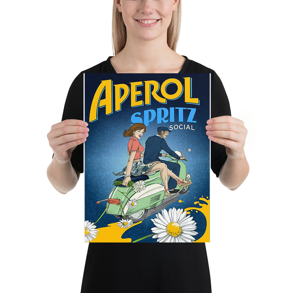 Poster vintage aperol spritz vespa DrinkandArt