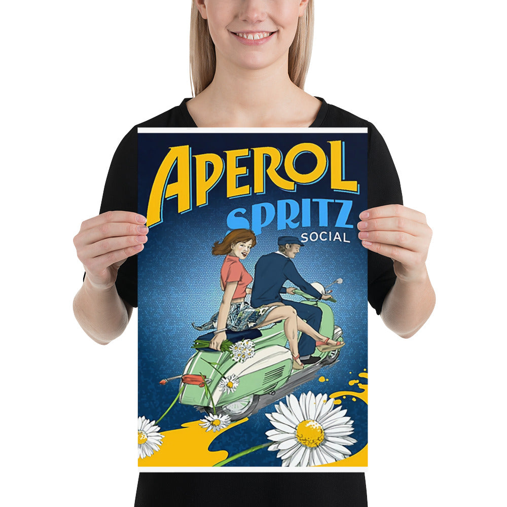 Poster vintage aperol spritz vespa DrinkandArt