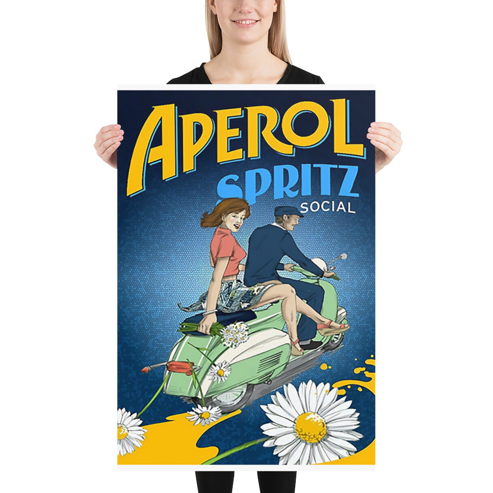 Poster vintage aperol spritz vespa DrinkandArt