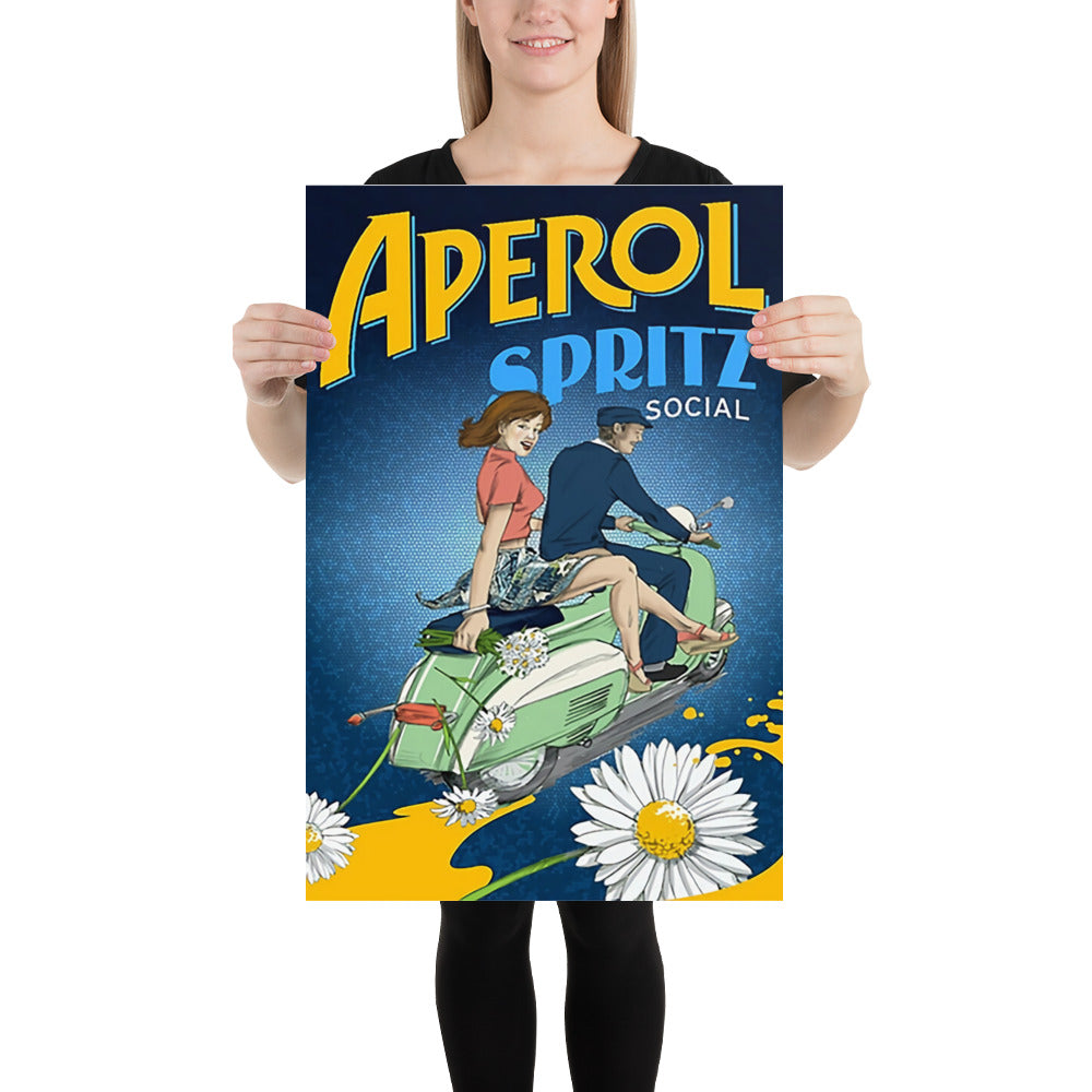 Poster vintage aperol spritz vespa DrinkandArt