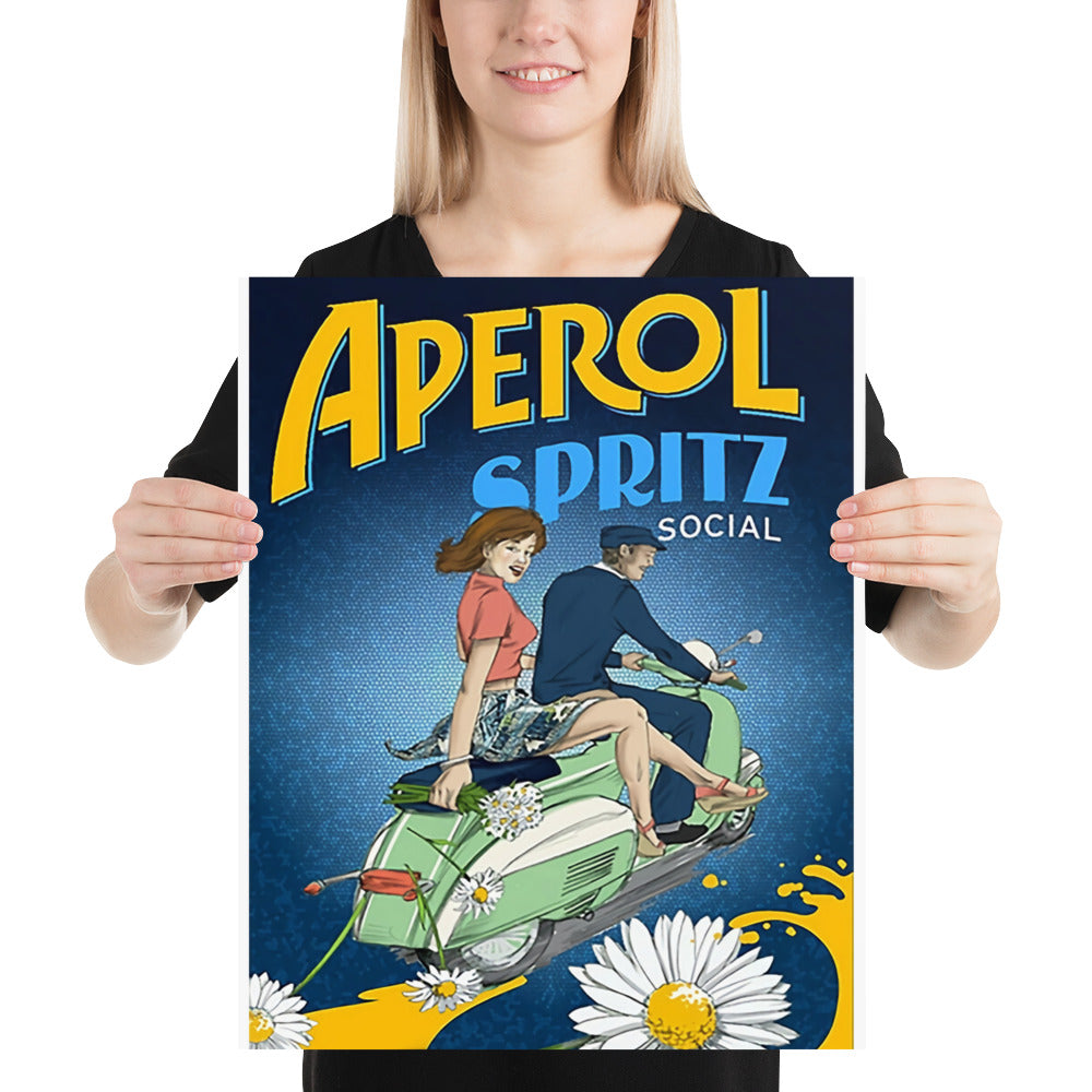 Poster vintage aperol spritz vespa DrinkandArt