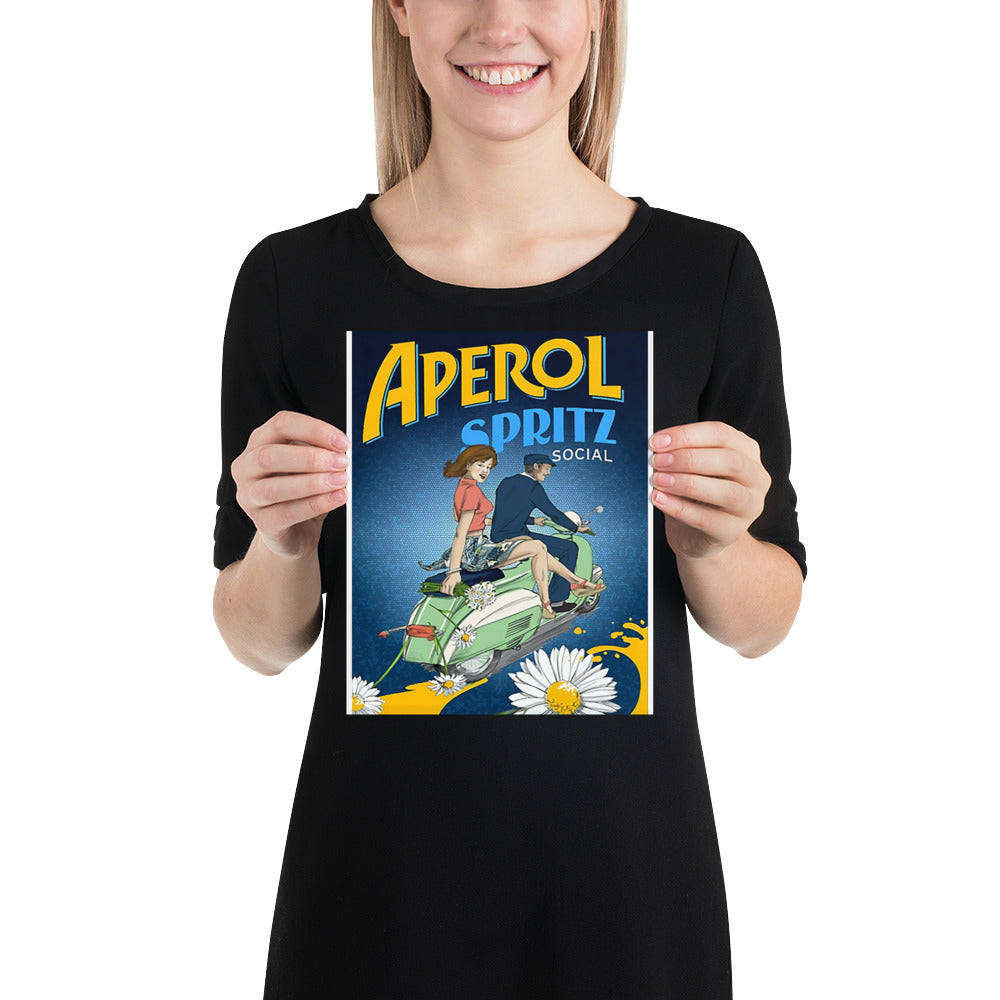 Poster vintage aperol spritz vespa DrinkandArt