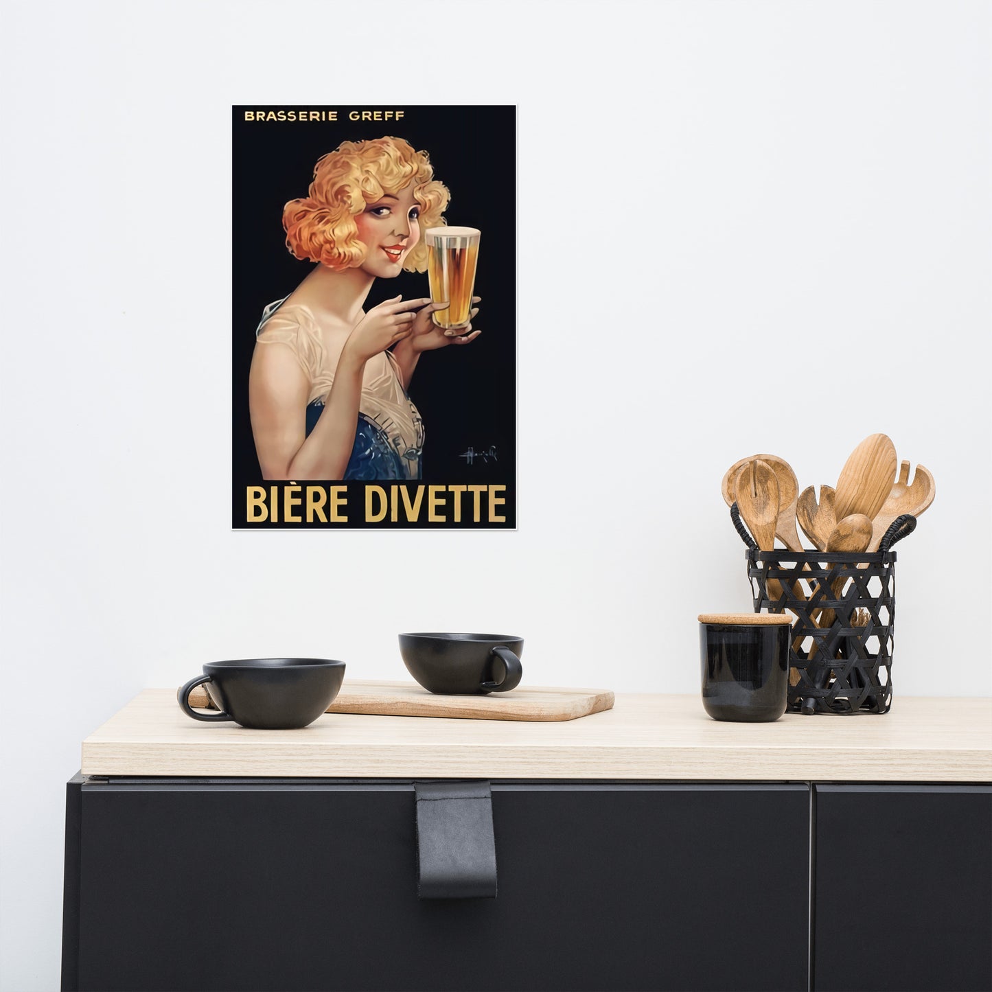 Poster vintage beer divette DrinkandArt