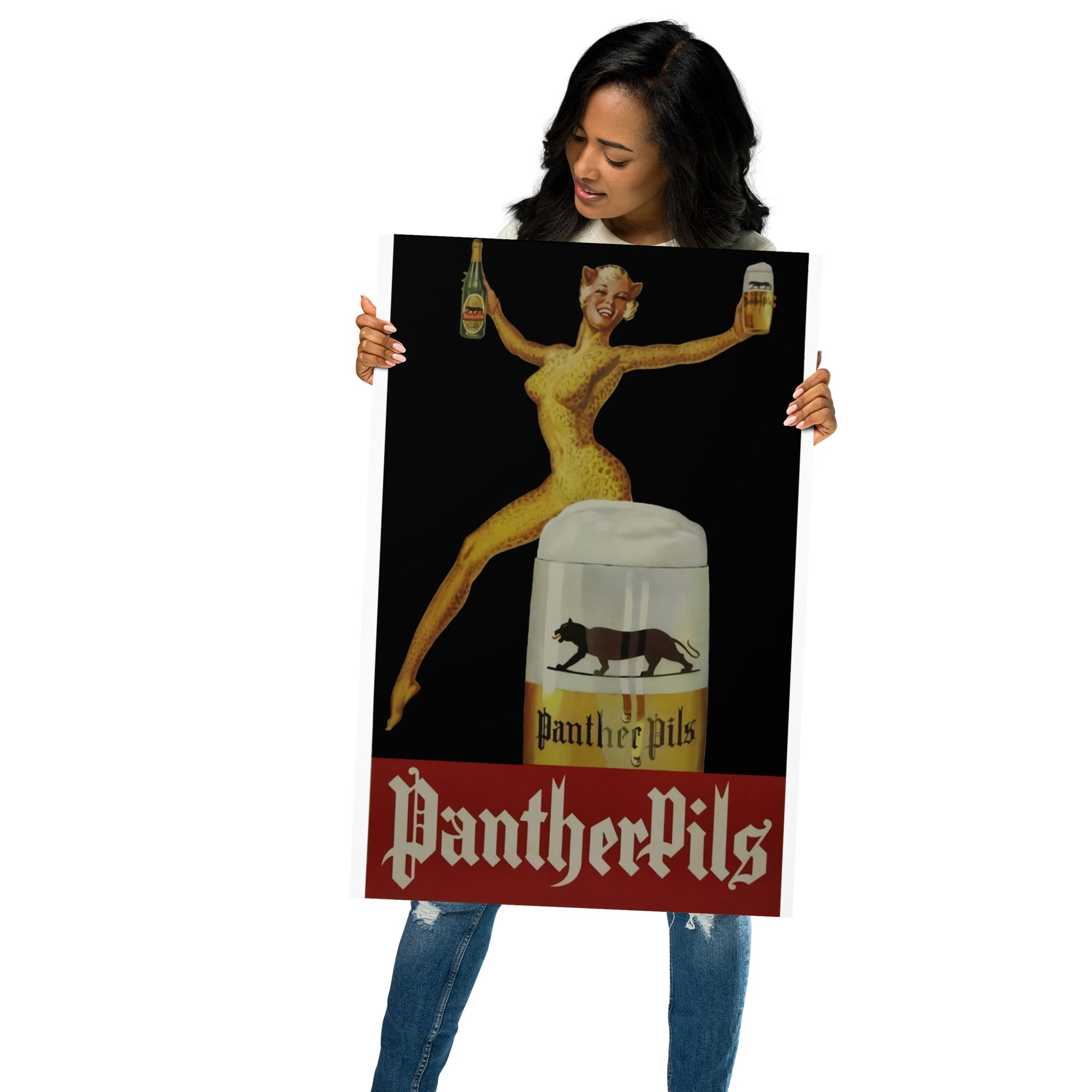 Poster vintage beer panther pils DrinkandArt