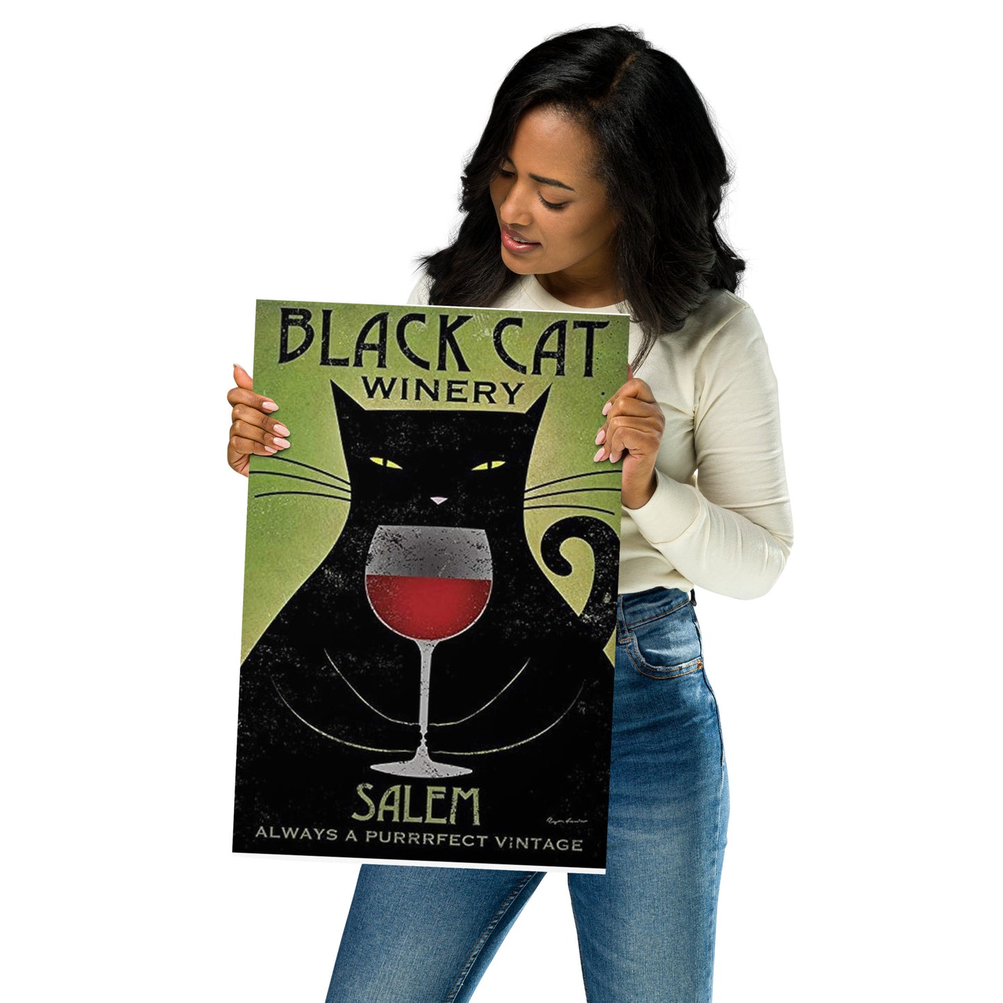 Poster vintage black cat winery DrinkandArt