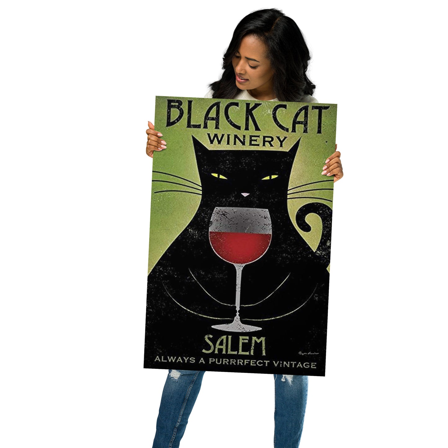 Poster vintage black cat winery DrinkandArt