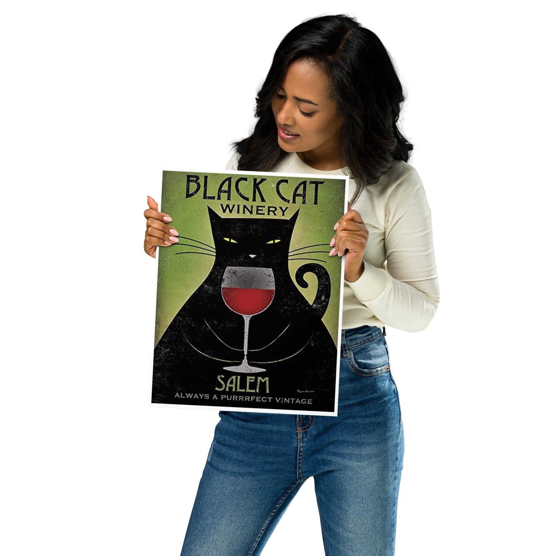 Poster vintage black cat winery DrinkandArt