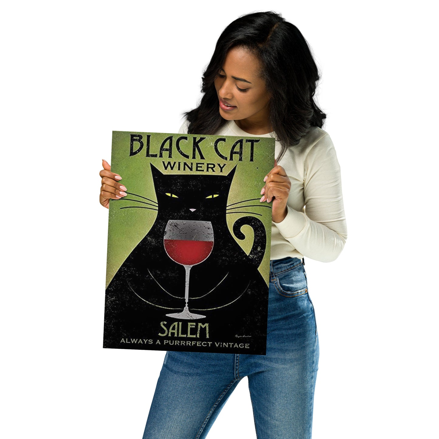 Poster vintage black cat winery DrinkandArt