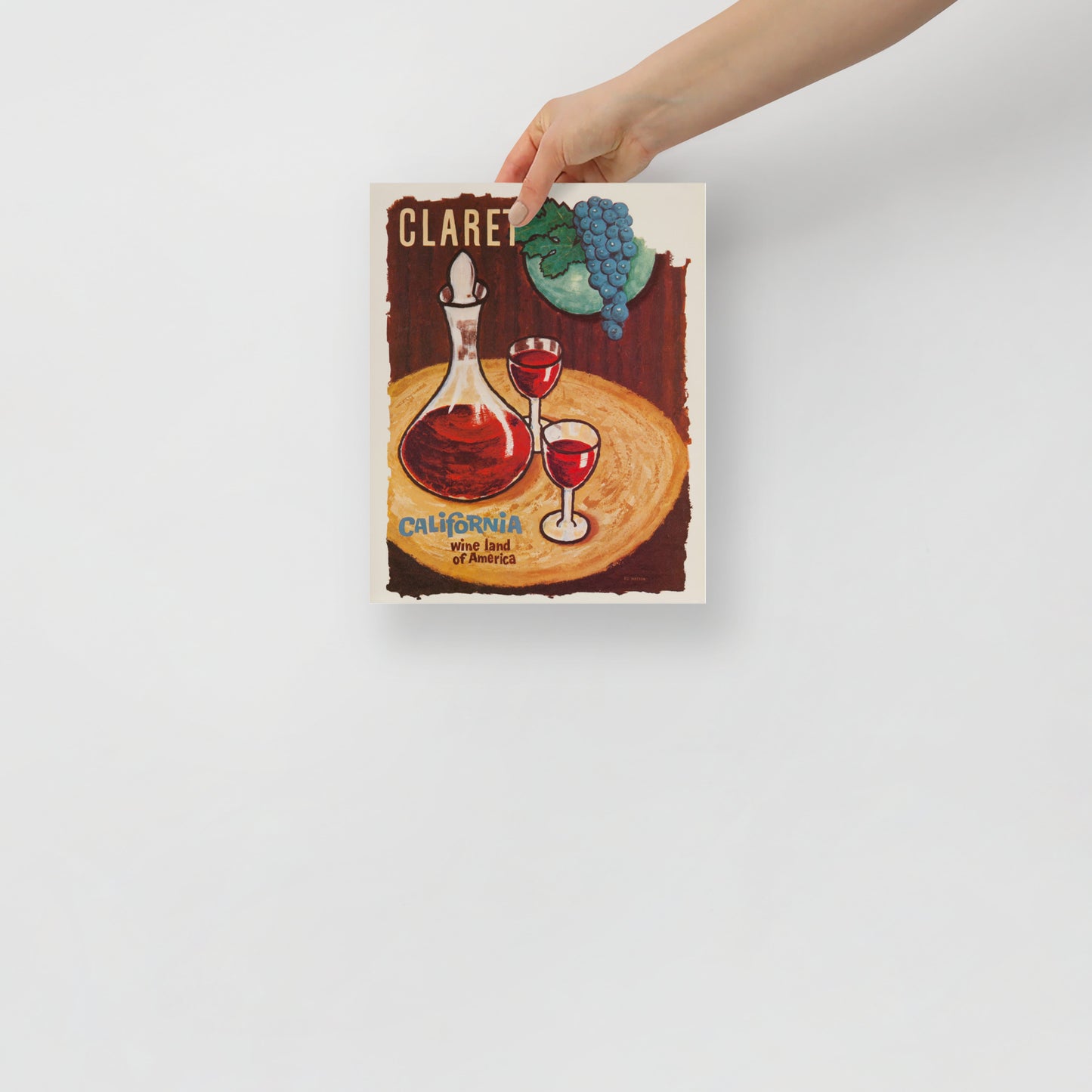 Poster vintage claret california DrinkandArt