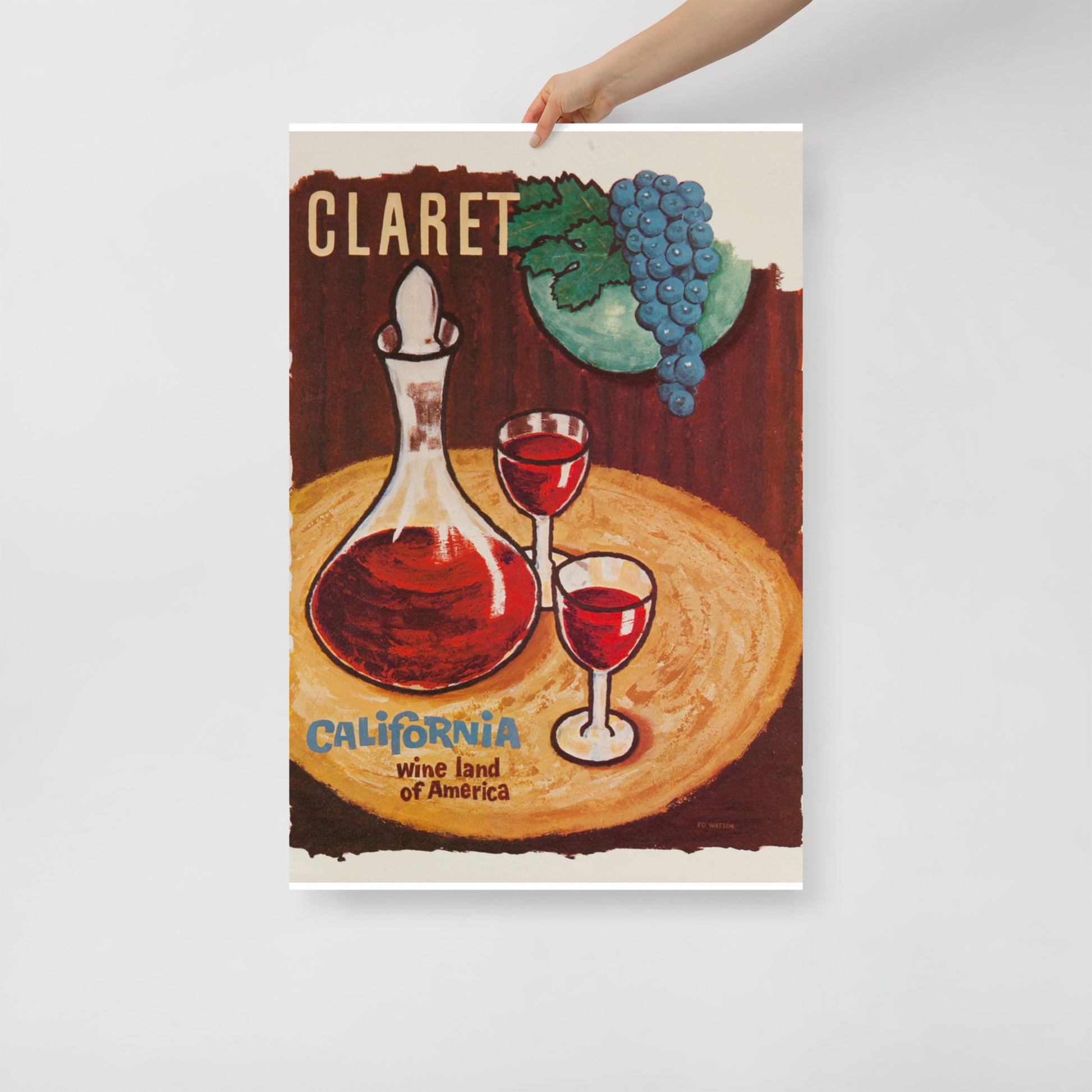 Poster vintage claret california DrinkandArt