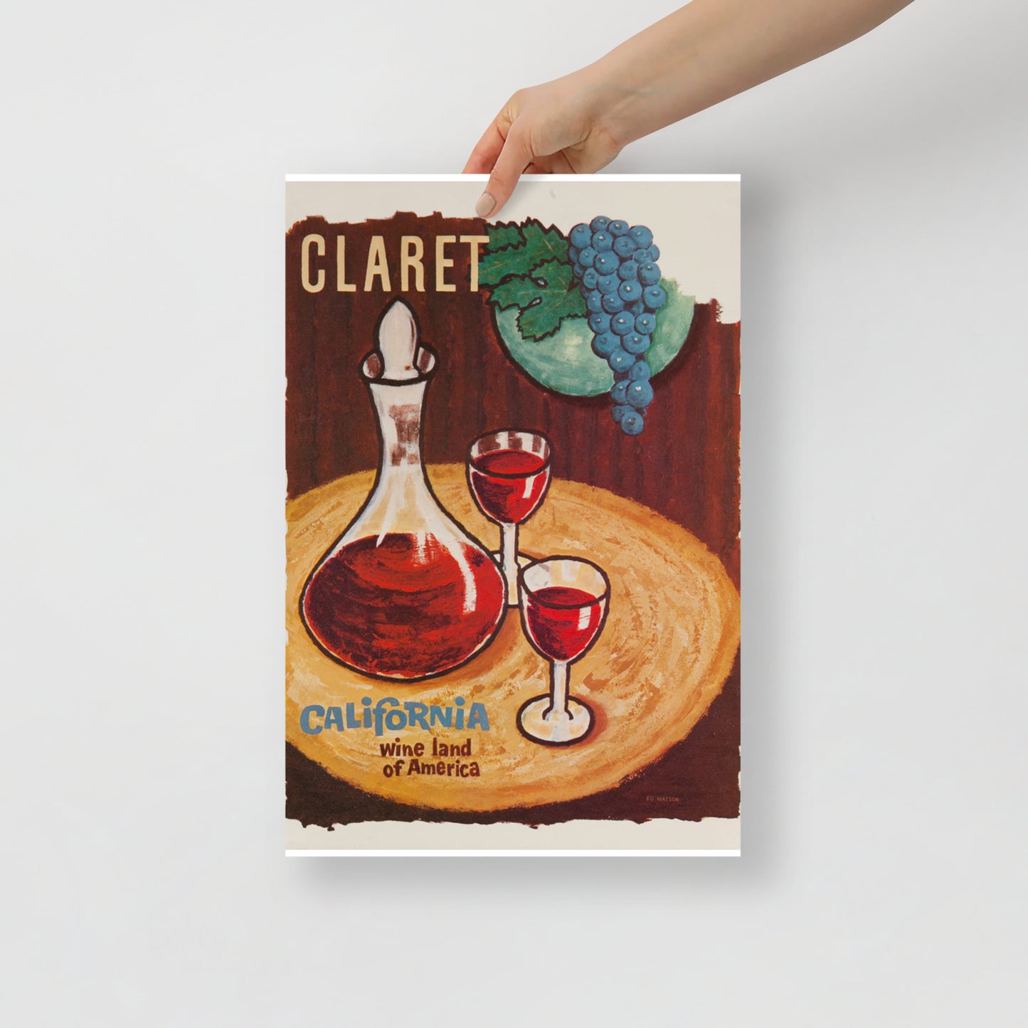 Poster vintage claret california DrinkandArt