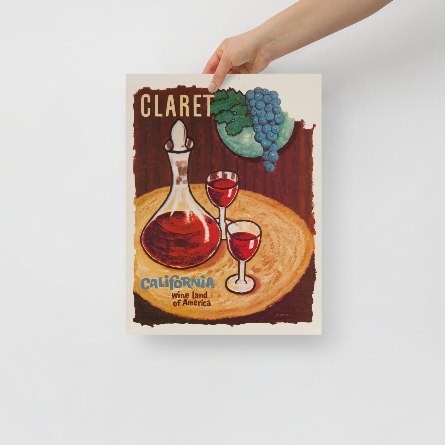 Poster vintage claret california DrinkandArt