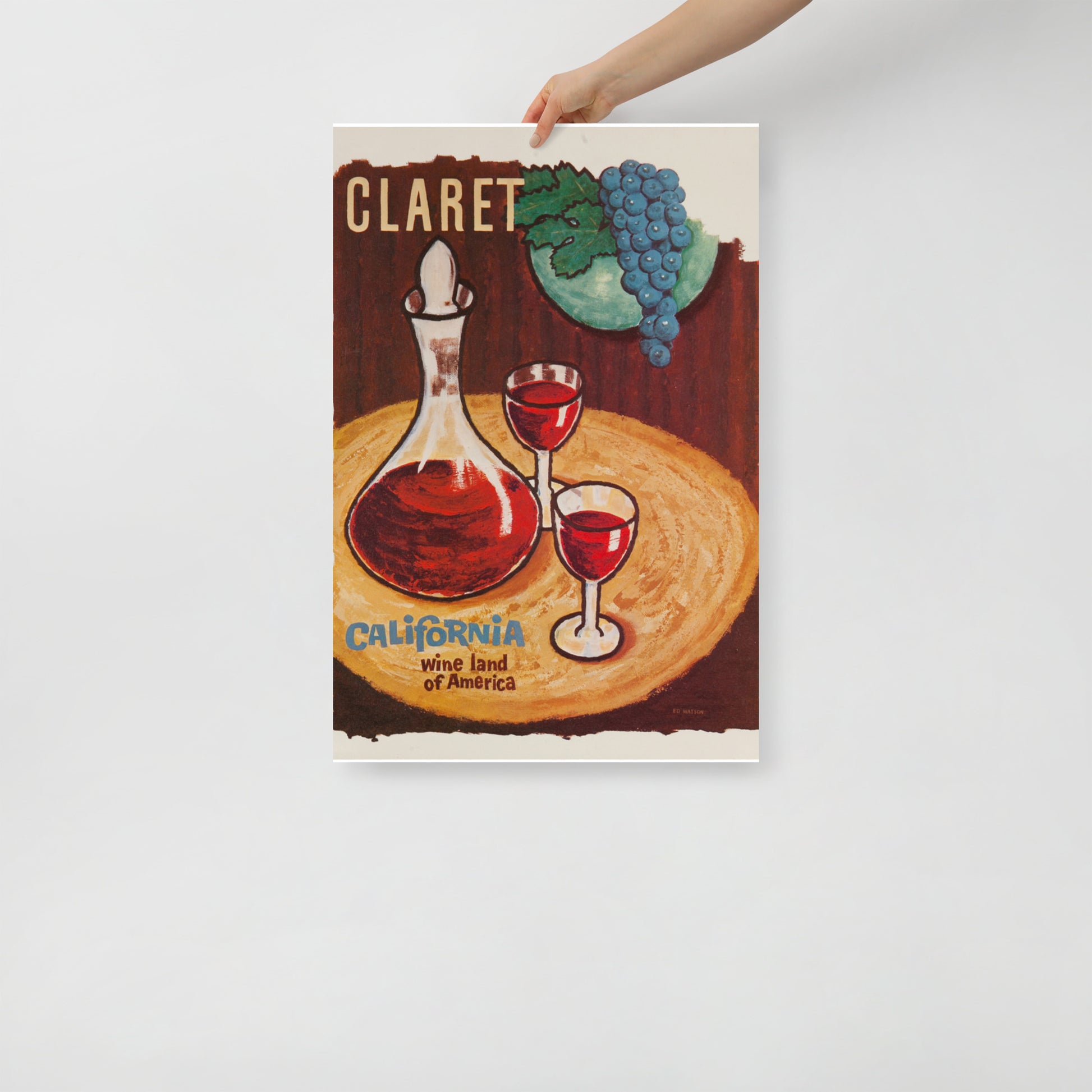 Poster vintage claret california DrinkandArt