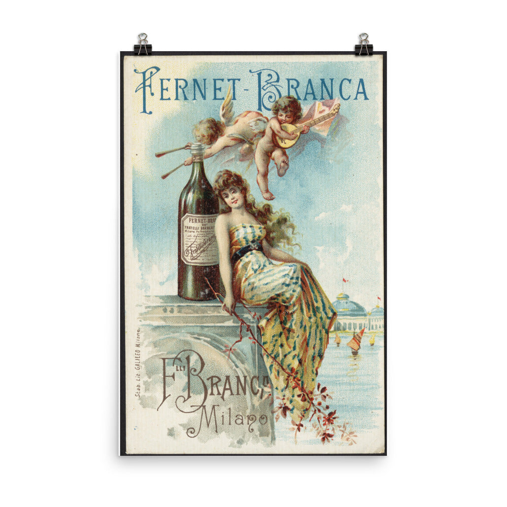 Poster vintage fernet angels DrinkandArt