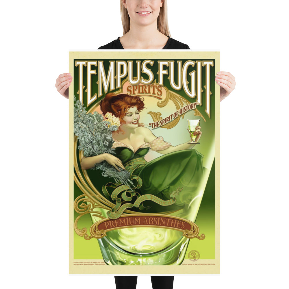 Poster vintage tempus fugit spirits DrinkandArt