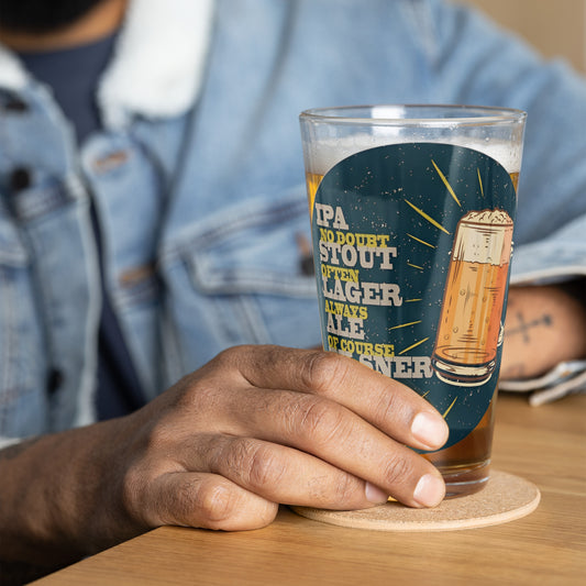 Shaker pint glass beer styles logo DrinkandArt