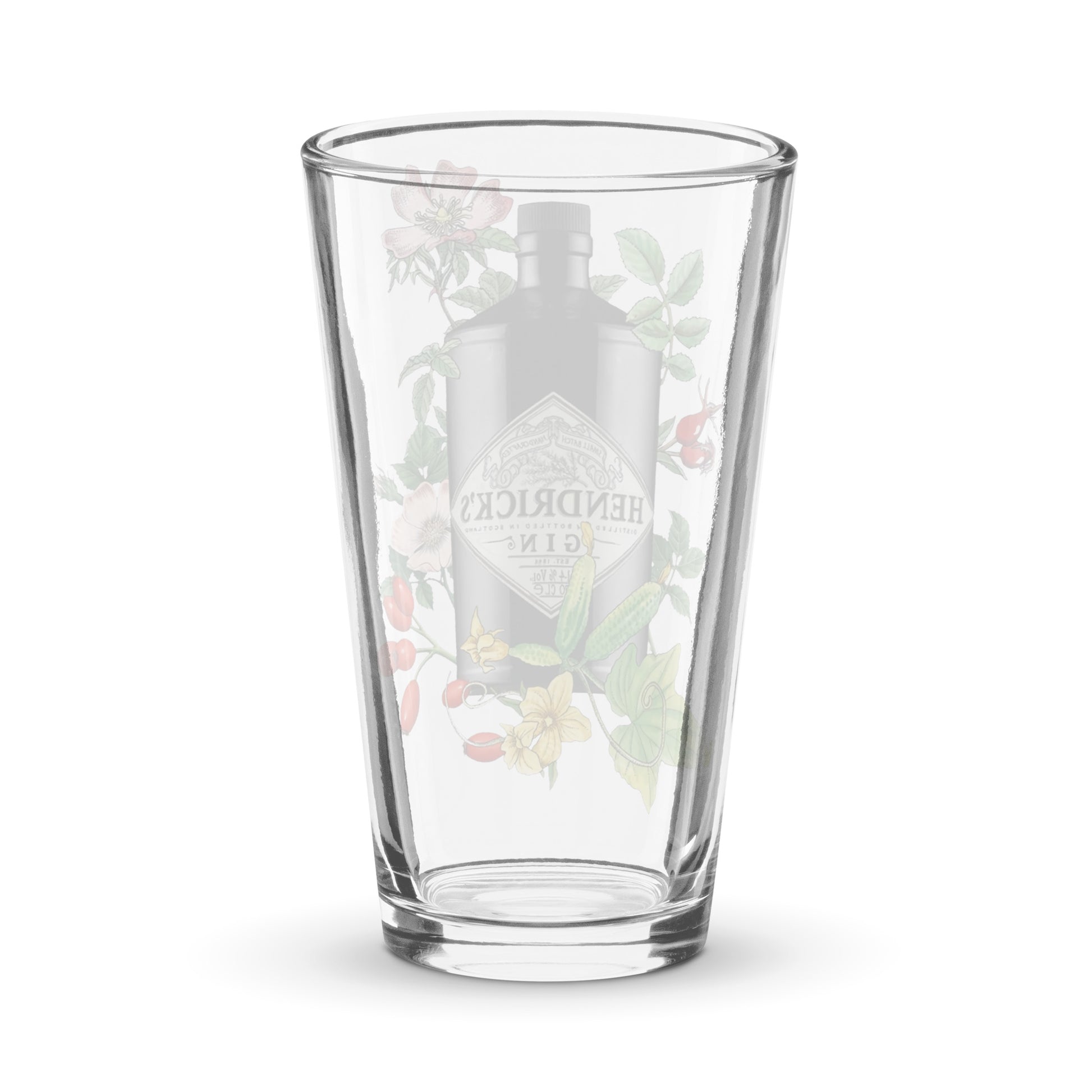 Shaker pint glass hendricks gin floral art DrinkandArt