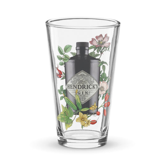 Shaker pint glass hendricks gin floral art DrinkandArt