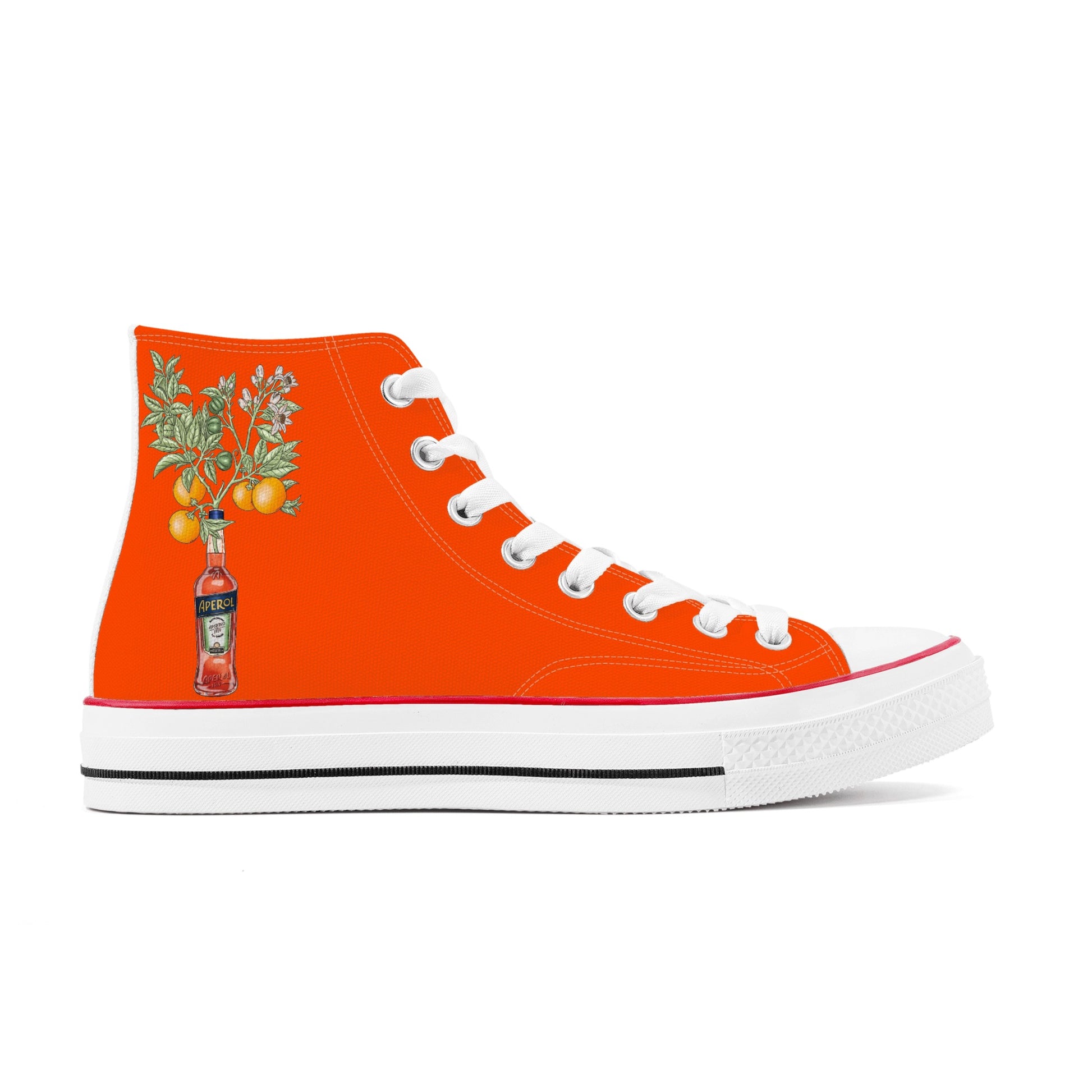 Shoes Classic High Top Canvas Aperol art DrinkandArt