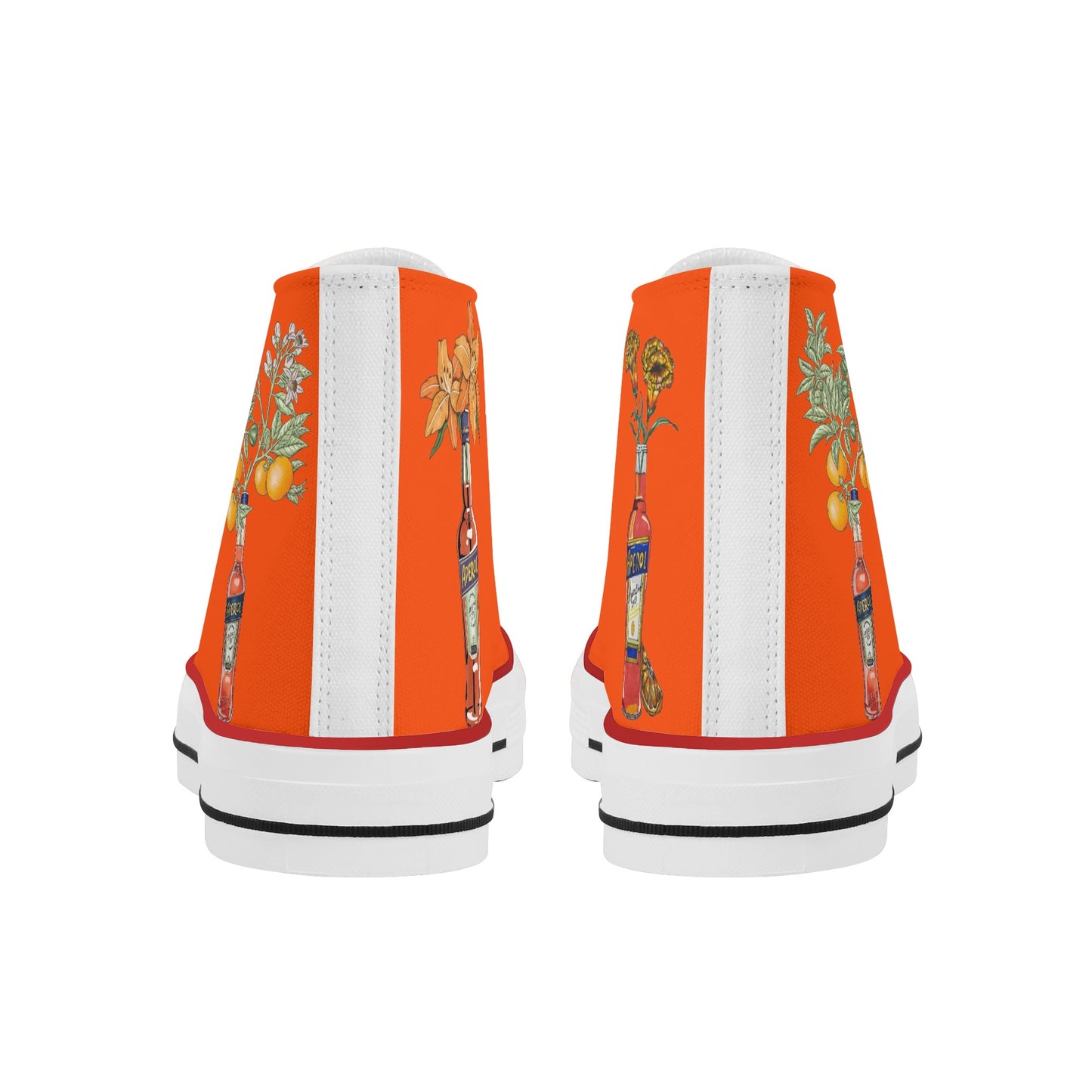 Shoes Classic High Top Canvas Aperol art DrinkandArt