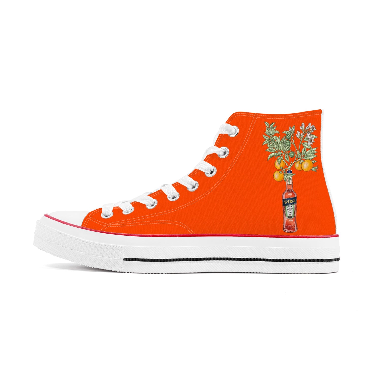 Shoes Classic High Top Canvas Aperol art DrinkandArt