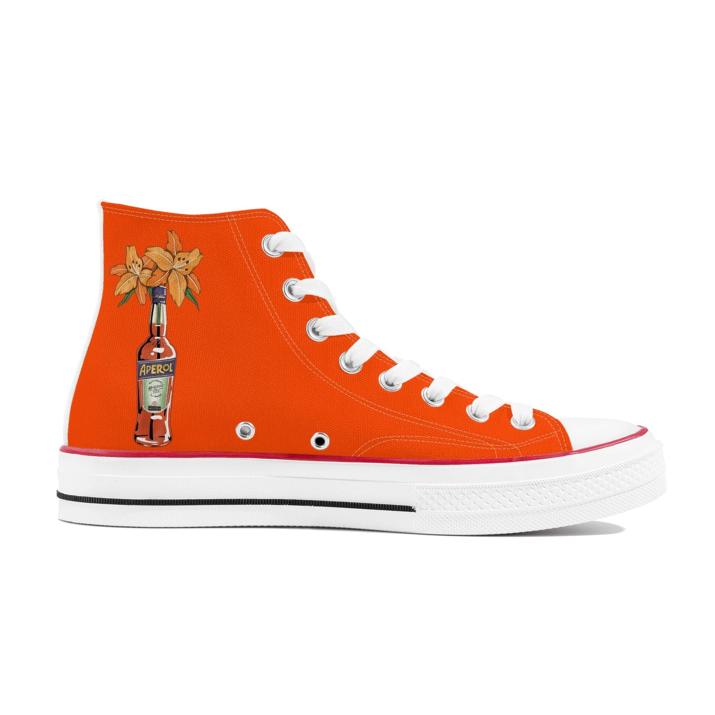 Shoes Classic High Top Canvas Aperol art DrinkandArt