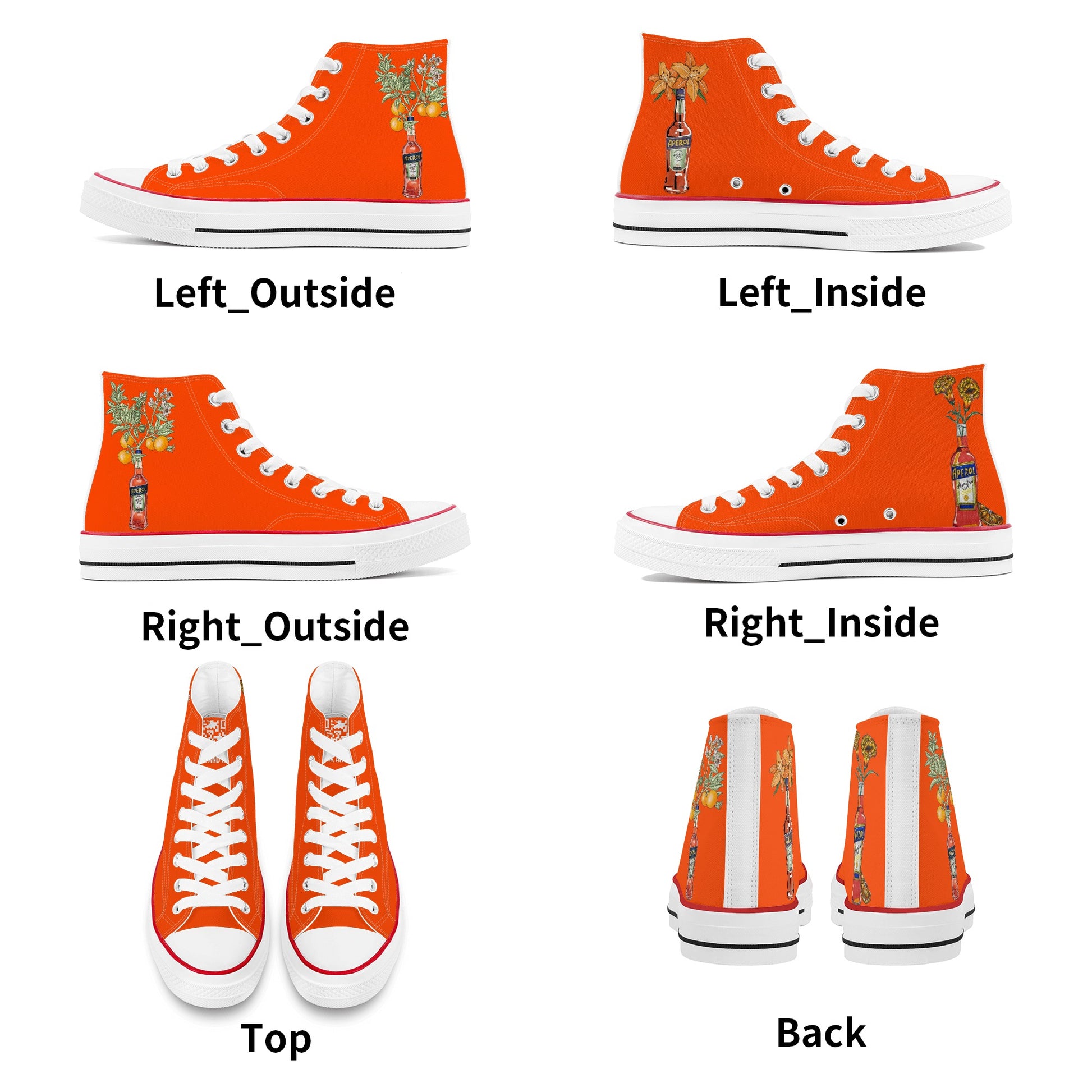 Shoes Classic High Top Canvas Aperol art DrinkandArt