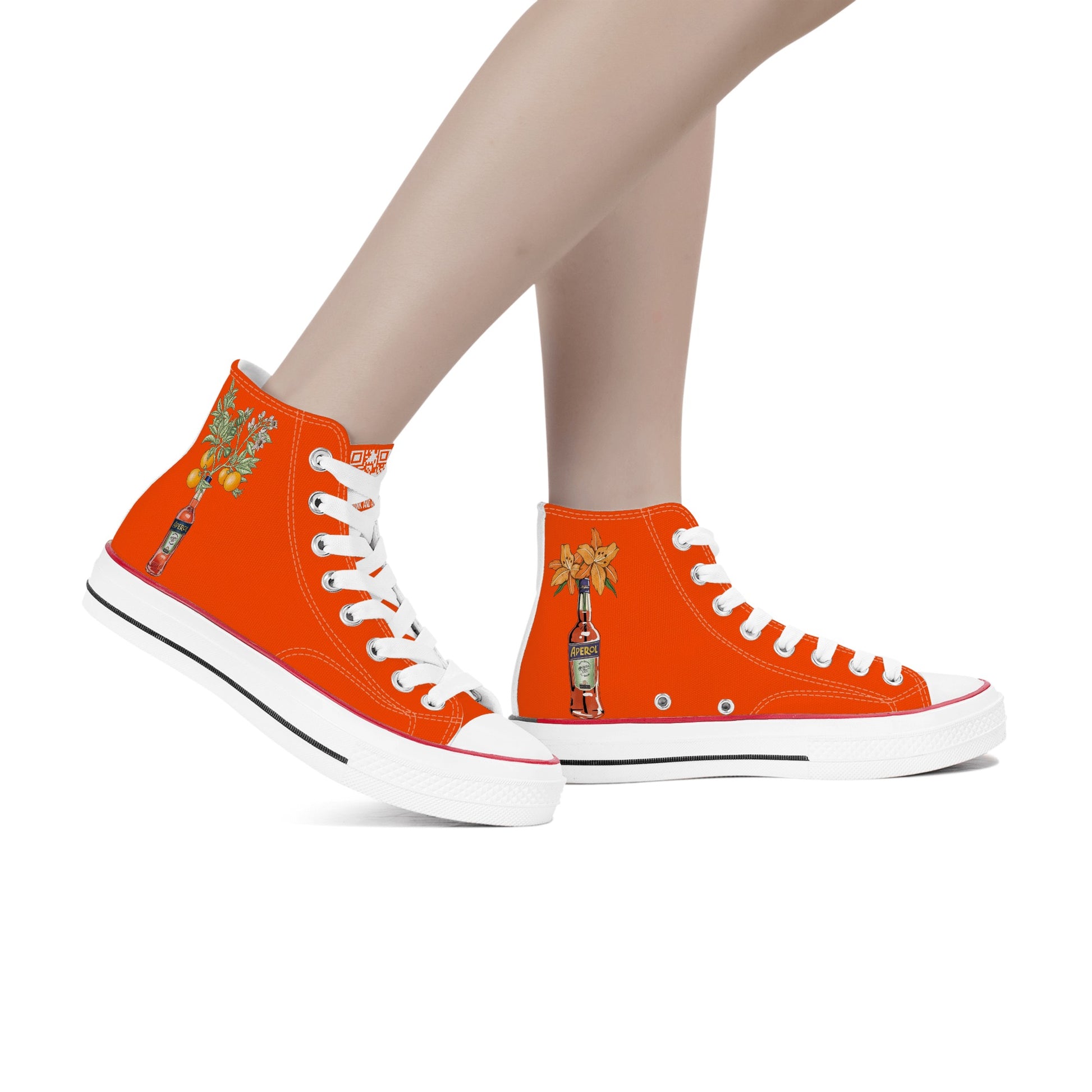 Shoes Classic High Top Canvas Aperol art DrinkandArt