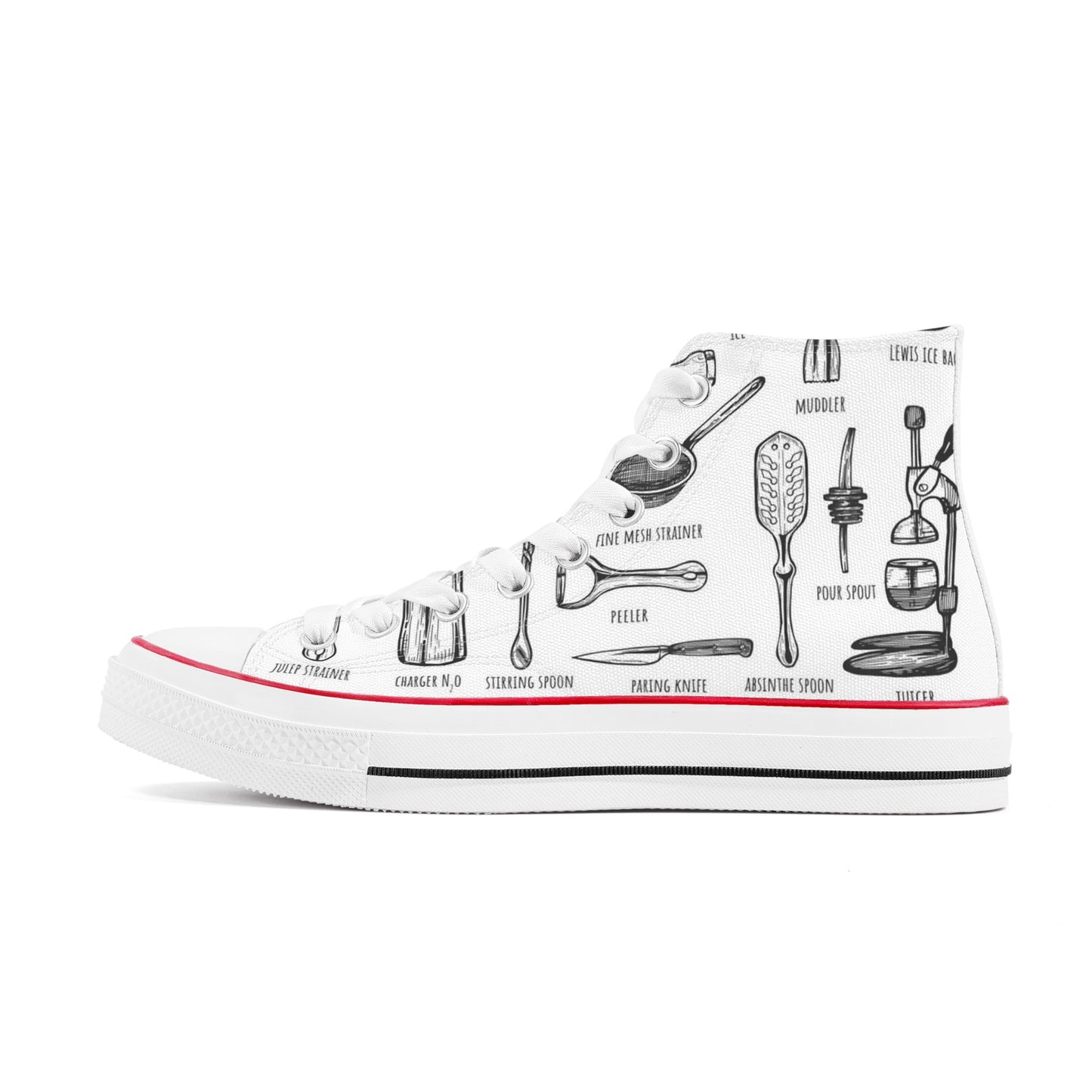 Shoes Classic High Top Canvas barware DrinkandArt