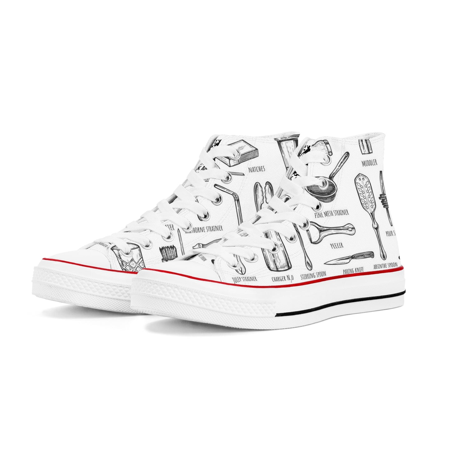 Shoes Classic High Top Canvas barware DrinkandArt